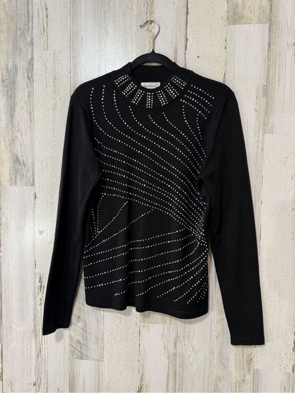 Vintage Stud-Embellished Black  Sweater